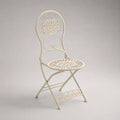 Sedia pieghevole da esterno in acciaio bianco crema, 40 × 50 × 93 cm
