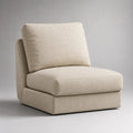 Poltrona relax senza braccioli in poliestere beige, 90 × 95 × 88 cm