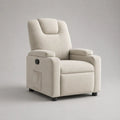 Poltrona reclinabile manuale imbottita in poliestere crema 90 x 92 x 105 cm
