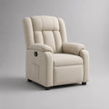 Poltrona reclinabile manuale in pelle sintetica PU beige, 76 × 90 × 105 cm